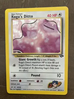 Pokemon TCG Koga's Ditto Gym Challenge 10 Holo Unlimited Holo Rare - Image 1