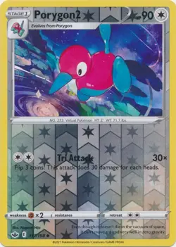Reverse Holo Porygon2 117/198 Chilling Reign Uncommon Pokemon TCG - Image 1