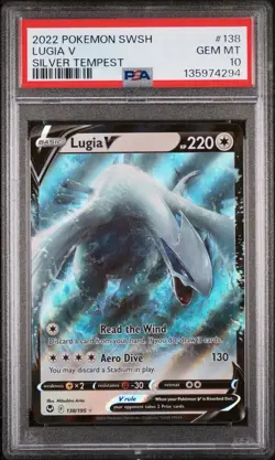PSA 10 2022 POKEMON SWORD & SHIELD SILVER TEMPEST #138 LUGIA V - Image 1