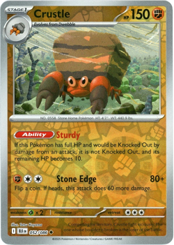 Crustle (Reverse Holo) - 052/086 - Black Bolt - NM/M - Pokemon - English - Image 1