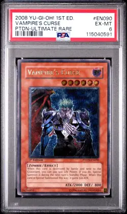 2008 Yu-Gi-Oh! Vampire's Curse Phantom Darkness PTDN 1st Edition UTR PSA 6 - Image 1