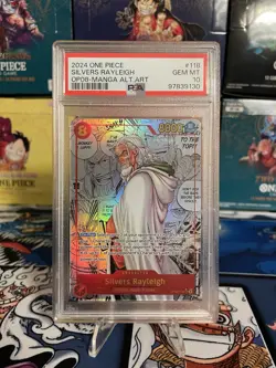 One Piece EN Silvers Rayleigh OP08-118 Manga Alternate Art PSA 10 - Image 1