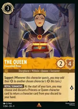 Disney Lorcana TCG - Fabled - The Queen - Conceited Ruler - Rare 1/204 - Image 1