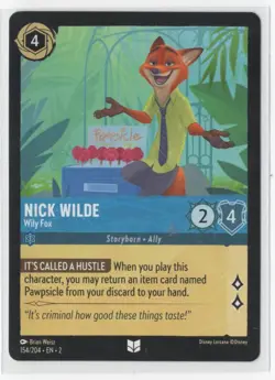 Disney Lorcana Floodborn Nick Wilde 154/204 Uncommon NON-FOIL - Image 1