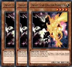 Yugioh - Dwarf Star Dragon Planeter x 3 - 1st Edition - Rare LP - Free Holo Card - Image 1