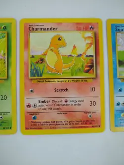 Pokemon Base Set Starters - Bulbasaur Charmander Squirtle - Exact Cards! - Image 3
