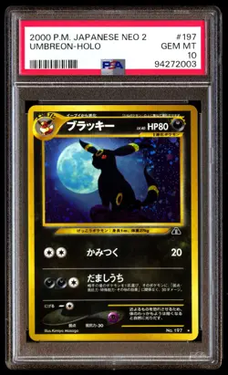 PSA 10 Gem Mint Umbreon No. 197 Neo Discovery Holo 2000 Japanese Graded Card - Image 1