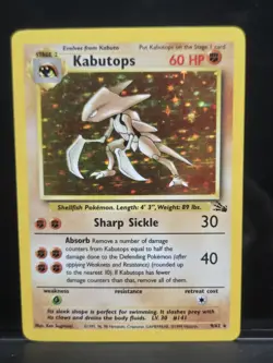 Pokemon Fossil - Aerodactyl, Hitmonlee, Kabutops 3 card lot LP (w/video) - Image 3