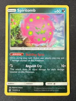 SPIRITOMB 112/214 UNB UNBROKEN BONDS POKEMON CARD TCG LP 2019 HOLO - Image 2