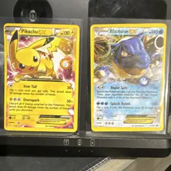 Pokemon Pikachu EX & Blastoise EX Holo Cards Lot - TCG (2017, English) - Image 1