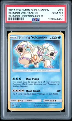 PSA 10 Shining Volcanion - Shining Legends Holo Pokemon Card - Pokemon TCG - Image 1