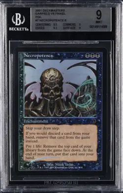 2001 MTG DECKMASTERS GARFIELD VS FINKEL FOIL R #7 NECROPOTENCE BGS 9 - Image 1