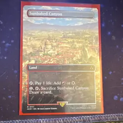 Magic: The Gathering Sunbaked Canyon Borderless Land Rare Assassin's Creed #111 - Image 1