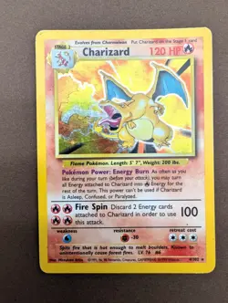 1995 TCG Charizard Pokemon Card 4/102 Holo Base Set RARE MP - Image 3