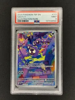 POKEMON 2024 TEMPORAL FORCES GASTLY ILLUSTRATION RARE 177 PSA 9 Mint - Image 1