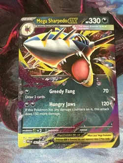 Pokemon TCG Mega Sharpedo ex - 061/094 Phantasmal Flames Double Rare Raw Card - Image 1
