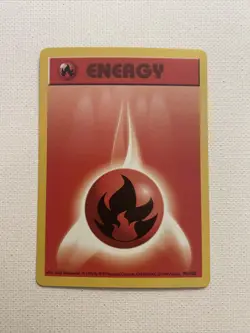 1999 Pokemon WOTC Base Set Shadowless Fire Energy 98/102 - Image 1