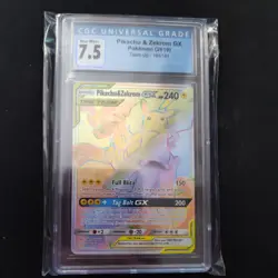 2019 POKEMON SUN & MOON TEAM UP SECRET #184 FULL ART/PIKACHU & ZEKROM GX cgc 7.5 - Image 1