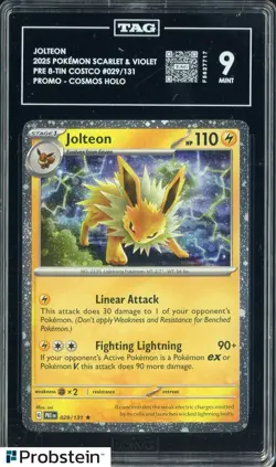 2025 Pokemon Scarlet & Violet #029/131 Jolteon Promo Cosmos Holo TAG 9 #1 - Image 1