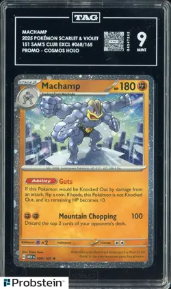 2025 Pokemon Scarlet & Violet 151 #068/165 Machamp Cosmos Holo TAG 9 #1 - Image 1