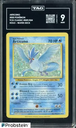 2023 Pokemon TCG Classic #009/034 Articuno Holo Water Deck TAG 9 #2 - Image 1