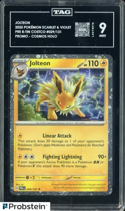 2025 Pokemon Scarlet & Violet #029/131 Jolteon Promo Cosmos Holo TAG 9 #2 - Image 1