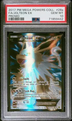 POKEMON 2017 FA/JOLTEON EX PROMO MEGA POWERS COLLECTION PROMO #28a PSA 10 - Image 1