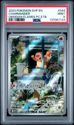 2023 POKEMON OBSIDIAN FLAMES POKEMON CENTER ETB PROMO SVP #044 CHARMANDER PSA 9 - Image 1