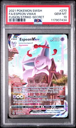POKEMON 2021 FA/ESPEON VMAX SWORD & SHIELD FUSION STRIKE-SECRET #270 PSA 10 - Image 1