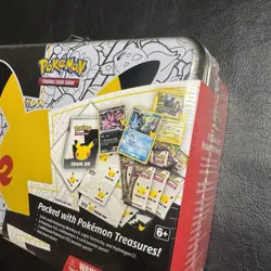 Pokemon 25th Anniversary Celebrations Treasure Chest Lunchbox Tin Sealed W/ Dent - Image 4