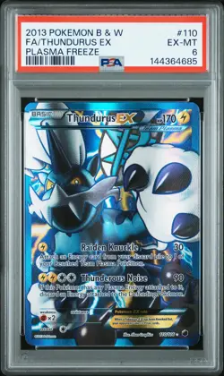 2013 POKEMON B&W PLASMA FREEZE #110 FULL ART/THUNDURUS EX PSA 6 - Image 1