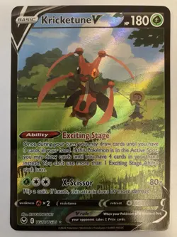 Kricketune V TG12/TG30 SWSH Silver Tempest Trainer Gallery Ultra Rare Pokemon NM - Image 1