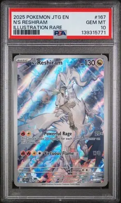 Pokemon Journey Together 167/159 N's Reshiram Illustration Rare IR Graded PSA 10 - Image 1