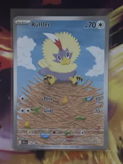 Pokemon Rufflet 154/086 Sv: Black Bolt Illustration Rare Holo Basic 70 HP Eng - Image 1