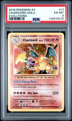 2016 Pokemon XY - Evolutions #11/108 Charizard PSA 6 - Image 1