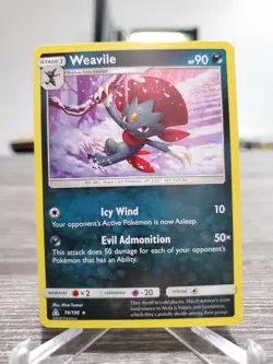 Pokemon TCG - WEAVILE - 74/156 - ULTRA PRISM - HOLO RARE - LP - Image 1