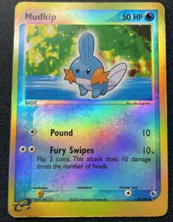 Pokemon Mudkip 60/109 Reverse Holo Rare Ruby and Sapphire HP / DMG - Image 1