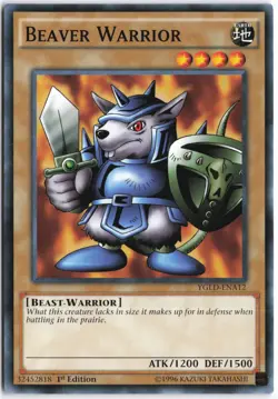 Yugioh - Beaver Warrior YGLD-ENA12 1st Edition - King of Games: Yugi's Legendary - Image 1