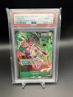 PSA 10 Gem Mint Yamato WINNER P-008 2022 Winner Pack Vol. 1 One Piece Trophy - Image 1