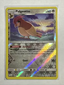Pidgeotto 123/181 Reverse Holo Card Sun & Moon - Team Up Pokemon TCG NM - Image 1
