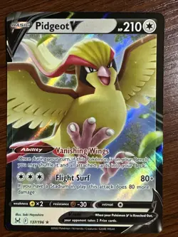 Pidgeot V 137/196 Ultra Rare Holo Lost Origin Pokemon TCG Card - Image 1