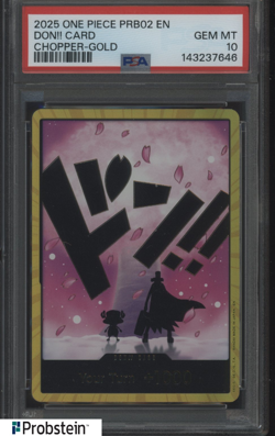 2025 One Piece PRB02 EN Don!! Card Tony Tony Chopper Gold PSA 10 GEM MINT - Image 1
