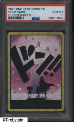 2025 One Piece PRB02 EN Don!! Card Tony Tony Chopper Gold PSA 10 GEM MINT - Image 1
