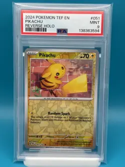 PSA 9 - 2024 POKEMON TEF EN-TEMPORAL FORCES 051 PIKACHU REVERSE HOLO - Image 1