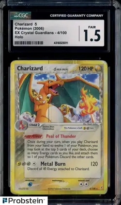 2006 Pokemon Ex Crystal Guardians #4 Charizard Holo CGC 1.5 FR - Image 1