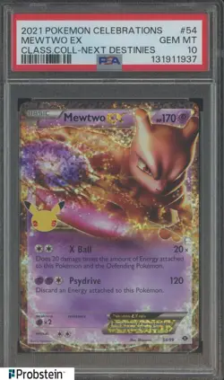 2021 Pokemon Celebrations Classic Next Destinies #54 Mewtow EX PSA 10 - Image 1