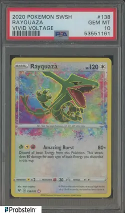 2020 Pokemon SWSH Vivid Voltage #138 Rayquaza PSA 10 GEM MINT - Image 1