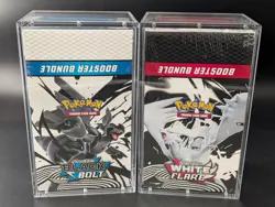 2x Pokemon SV10.5 Black Bolt White Flare Sealed Booster Bundle Display W/Acrylic - Image 1