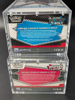 2x Pokemon SV10.5 Black Bolt White Flare Sealed Booster Bundle Display W/Acrylic - Image 3