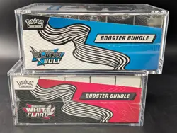 2x Pokemon SV10.5 Black Bolt White Flare Sealed Booster Bundle Display W/Acrylic - Image 4